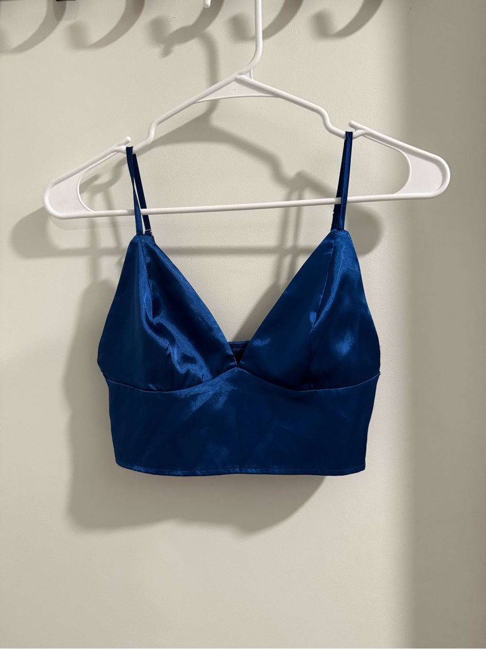 SHEIN Royal Blue Satin Bralette